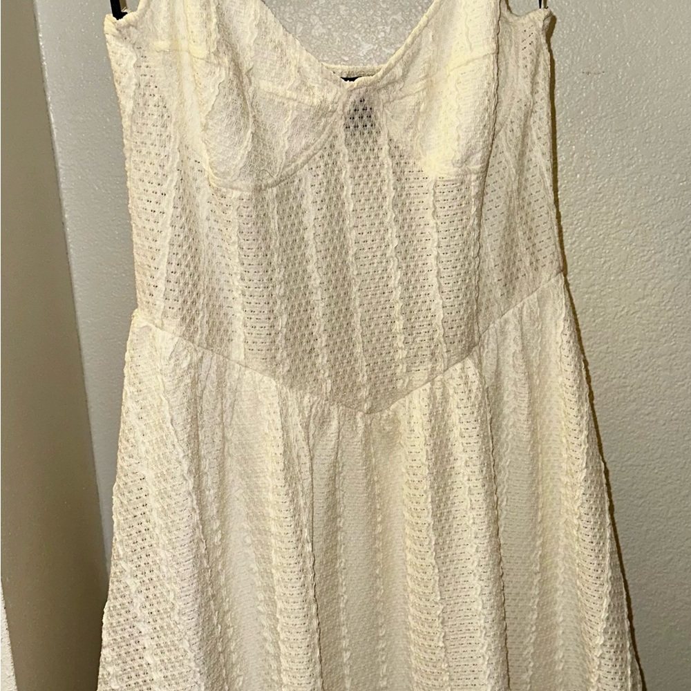 Forever 21 Cream Textured Knit Dress